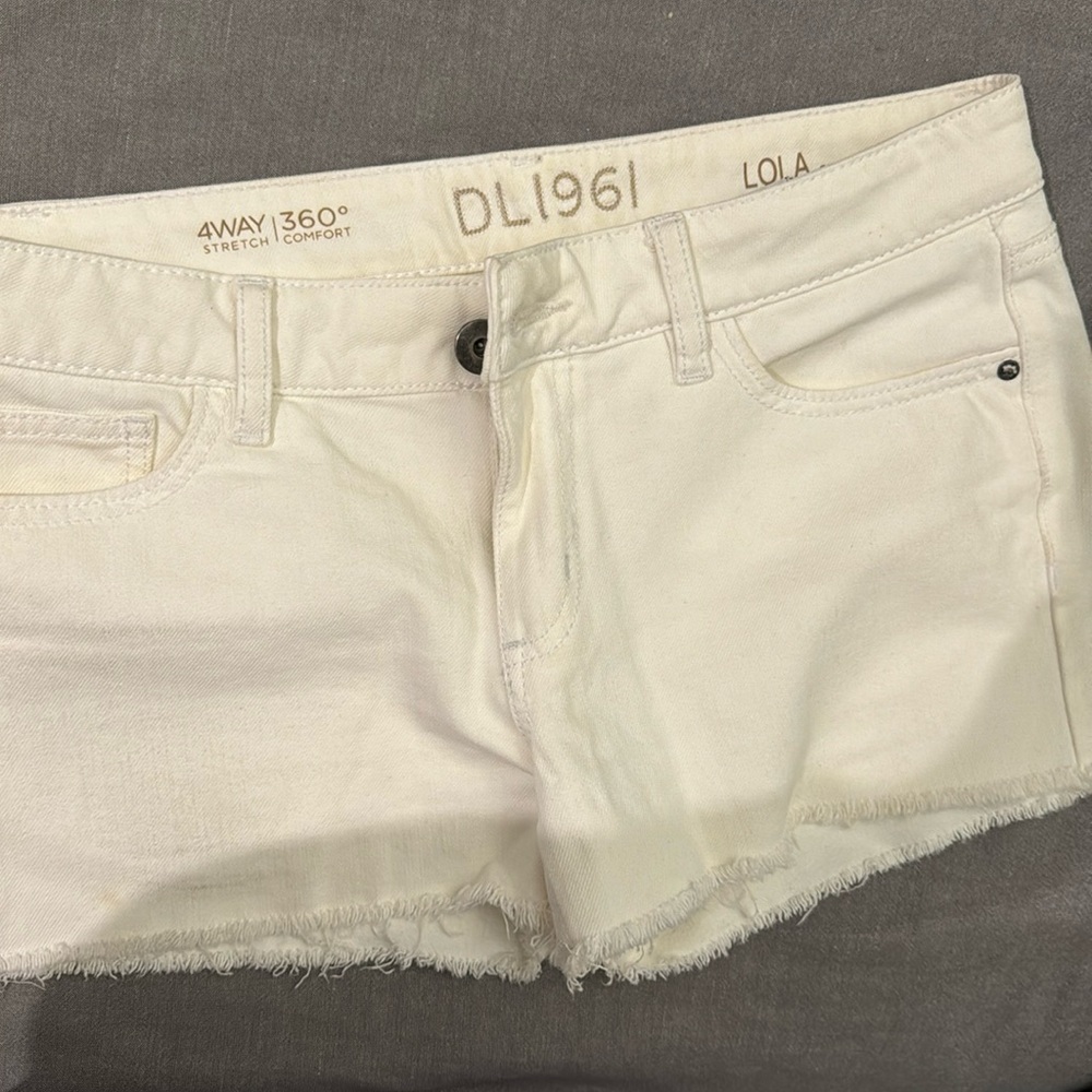 DL1961 Lola white denim shorts